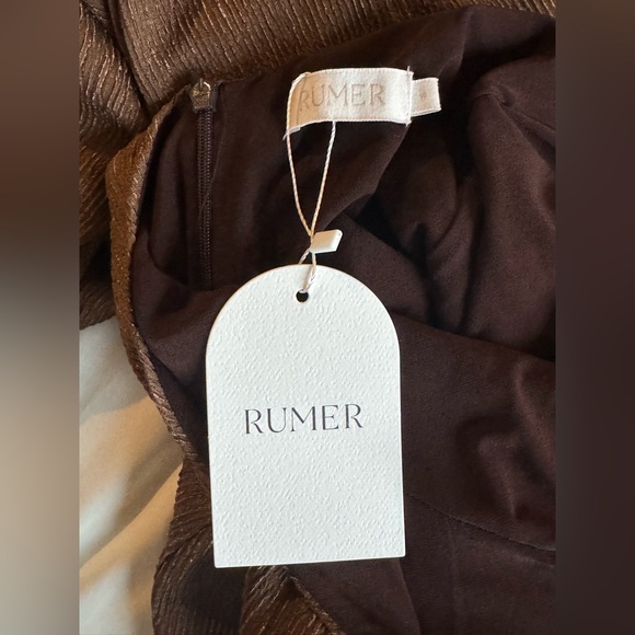 NWT RUMER Katia Maxi Dress Chocolate Small - Picture 8 of 9